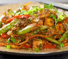 Sugar Snap Pea, Mushroom and Tofu Stir-Fry