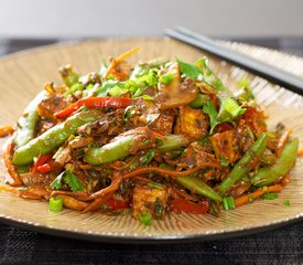 Sugar Snap Pea, Mushroom and Tofu Stir-Fry