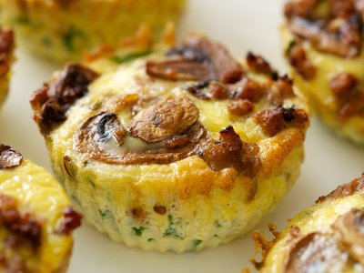 Mushroom and Sausage Quiche Muffins