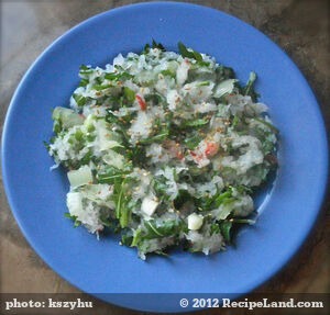 Long White Radish and Arugula Salad recipe