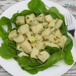 Arugula and Potato with Garlic Vinaigrette