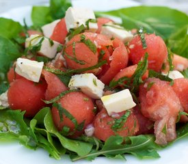 Watermelon, Mint and Feta Salad with Citrus Dressing