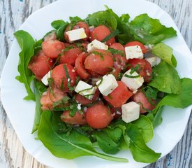 Watermelon, Mint and Feta Salad with Citrus Dressing