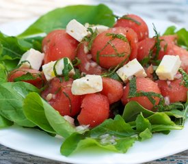 Watermelon, Mint and Feta Salad with Citrus Dressing