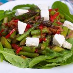 Asparagus, Red Bell Pepper and Arugula Salad