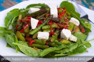 Asparagus, Red Bell Pepper and Arugula Salad