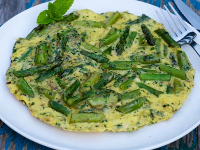 Asparagus and Mint Frittata 