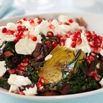 Beet Green, Artichoke Hearts and Pomegranate Salad  
