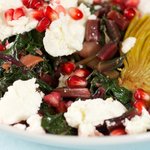 Beet Green, Artichoke Hearts and Pomegranate Salad  
