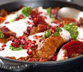 Beets, Chorizo and Pomegranate Braise with Cilantro Salsa