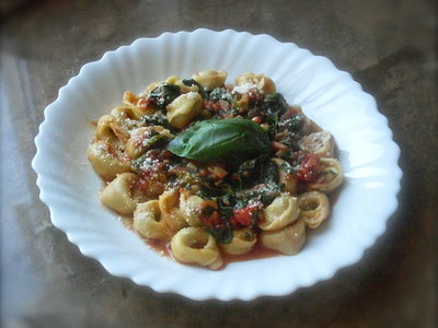 Tortellini & Spinach Stew