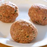 Repeat until all the eggs are well covered by the meat mixture.