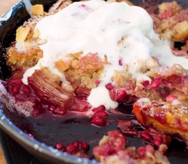 Rhubarb and Pomegranate Cobbler