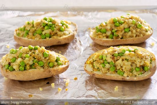 Stuff the potato shells and broil.