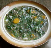 Green Barley Soup with Sorrel and Spinach