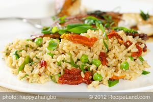 Fried Rice with Peas and Sun-Dried Tomatoes recipe