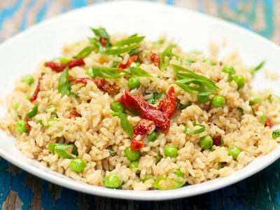 Fried Rice with Peas and Sun-Dried Tomatoes