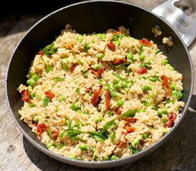 Fried Rice with Peas and Sun-Dried Tomatoes