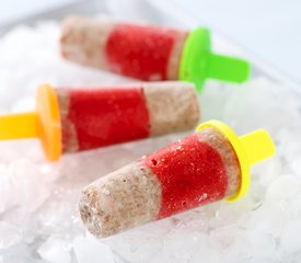 Strawberry and Chocolate Wafer Popsicles 