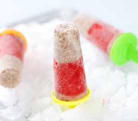 Strawberry and Chocolate Wafer Popsicles 