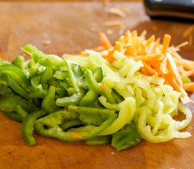 Soba Noodles, Mushroom and Tatsoi with Sweet-Sour Cucumber