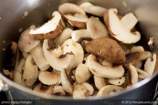Stir in the mushrooms,