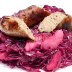 Octoberfest Braised Red Cabbage with Bratwurst