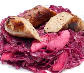 Octoberfest Braised Red Cabbage with Bratwurst