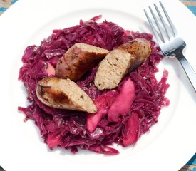 Octoberfest Braised Red Cabbage with Bratwurst