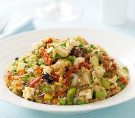 Quinoa and Edamame Salad with Sun-Dried Tomato and Olives