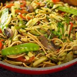 Asian Stir-Fried Spaghetti with Veggies