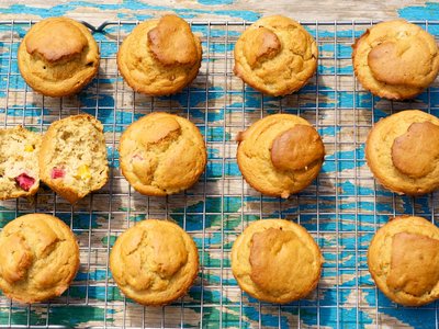 Banana-Rhubarb Muffins