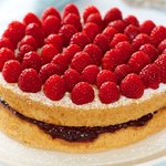 Almond Raspberry Layered Cake