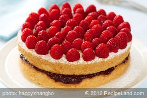 Almond Raspberry Layered Cake