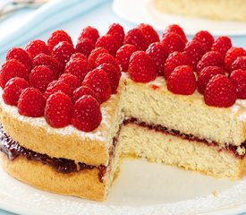 Almond Raspberry Layered Cake