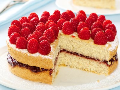 Almond Raspberry Layered Cake