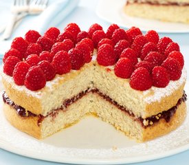 Almond Raspberry Layered Cake