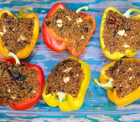 Quinoa, Spinach and Hazelnuts Stuffed Peppers