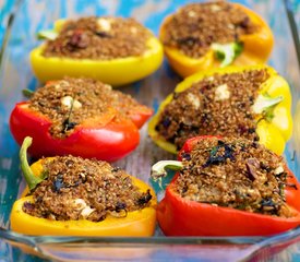 Quinoa, Spinach and Hazelnuts Stuffed Peppers