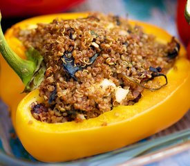 Quinoa, Spinach and Hazelnuts Stuffed Peppers