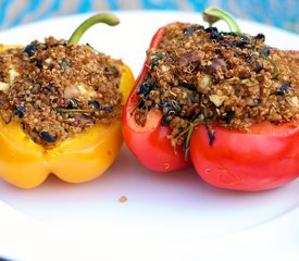 Quinoa, Spinach and Hazelnuts Stuffed Peppers