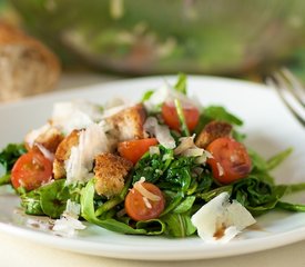 Warm Arugula Bread Salad