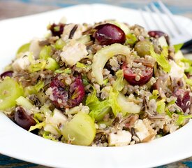 Quinoa, Wild Rice Salad with Cherry and Grapes