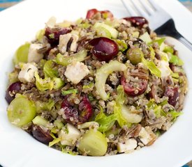 Quinoa, Wild Rice Salad with Cherry and Grapes