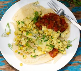 Corn Scrambled Eggs for one