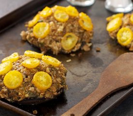 Cashews, Lentils and Brown Rice Stuffed Portobello Mushrooms