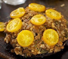 Cashews, Lentils and Brown Rice Stuffed Portobello Mushrooms