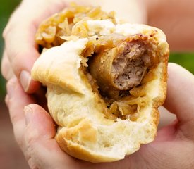 BBQ Sausage with Fennel Jam and Pickled Pears