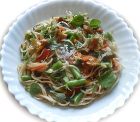 Chow Mein in Chanterelle Sauce with Fresh Herbs