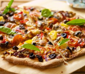 Cherry Tomato, Mushroom and Olive Pizza